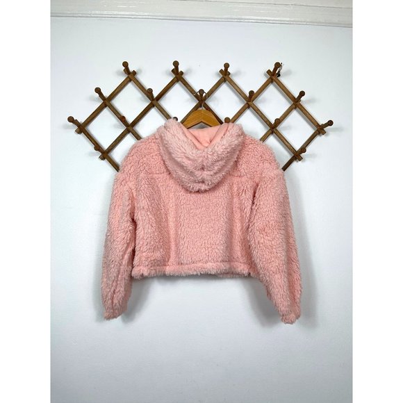 Urban Outfitters BDG Pink Hooded Cropped Teddy Jacket - Picture 3 of 6